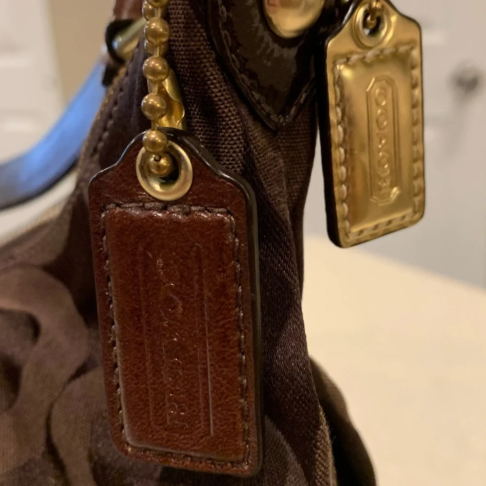 Coach Brown Signature Shoulder Bag - Picture 14 of 16
